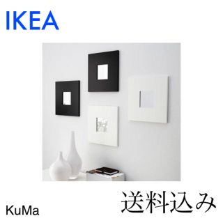 イケア(IKEA)のIKEA MALMA ホワイト　ミラー【廃盤　レア】マルマ　ウォールミラー(壁掛けミラー)