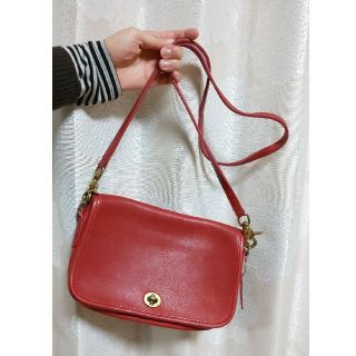 コーチ(COACH)のきんちゃん様専用 COACH ショルダーバッグ 赤レザー(ショルダーバッグ)