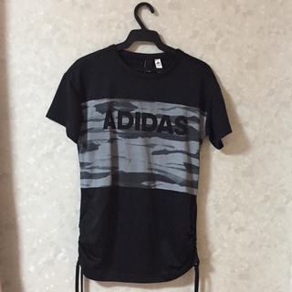 アディダス(adidas)の【アディダス】2019年サイド裾絞り紐付きTシャツ【レディース】 (Tシャツ(半袖/袖なし))