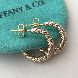 ティファニー(Tiffany & Co.)のTiffany ツイスト フープ ピアス 美品(ピアス)