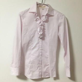アオキ(AOKI)のシャツ ブラウス フリル付き ピンク リクルート 入学式(シャツ/ブラウス(長袖/七分))