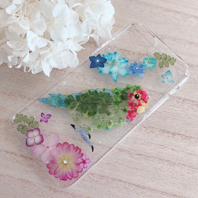 iPhone11pro*コザクラインコの押し花ケースの通販 by tenten's shop|ラクマ