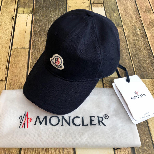 新作モデル  モンクレール 新作 新品 - MONCLER ベースボールキャップ ワッペン ロゴ ネイビー キャップ