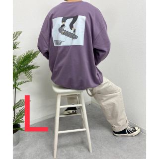 チャンピオン(Champion)のスケボープリント裏起毛スウェット L 紫(スウェット)