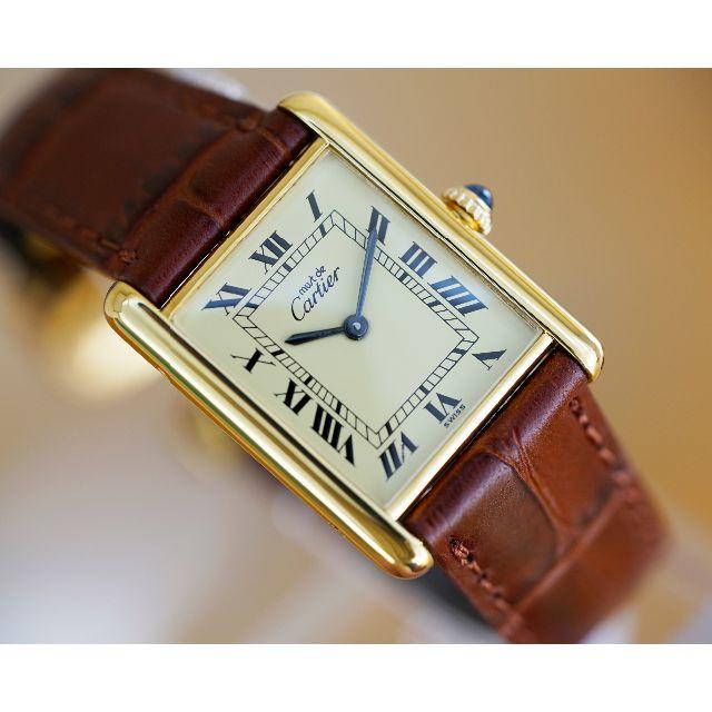 Cartier - 美品 カルティエ マスト タンク アイボリー 手巻き LM Cartier