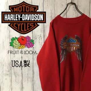 ハーレーダビッドソン(Harley Davidson)の【USA製】ハーレーダビッドソン×フルーツオブザルーム☆ビッグロゴ スウェット(スウェット)