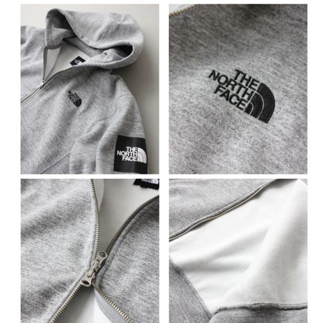 THE NORTH FACE(ザノースフェイス)のセール★Mサイズ★ノースフェイス スクエア ロゴ フルジップ フーディー グレー メンズのトップス(パーカー)の商品写真