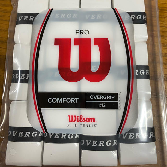 wilson(ウィルソン)の日本製 ウィルソン　プロオーバーグリップ　ホワイト１２本入 フェデラー 錦織圭  スポーツ/アウトドアのテニス(その他)の商品写真