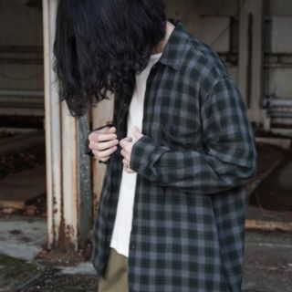 20ss comoli レーヨンチェック オープンカラーシャツ 1 美品