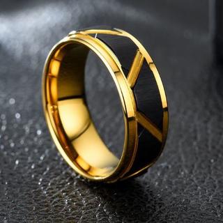ブラック×ゴールド　キリン　シンプル 格安 指輪　リング(リング(指輪))