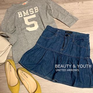 ビューティアンドユースユナイテッドアローズ(BEAUTY&YOUTH UNITED ARROWS)のビューティ&ユース✴︎切替フリルデニムスカート♡(ミニスカート)