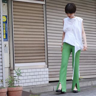 soduk knit pants green /スドーク ニットパンツの通販 by ♩｜ラクマ