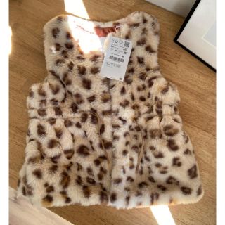 ザラキッズ(ZARA KIDS)の新品タグ付き　レオパードファーベスト(ジャケット/上着)