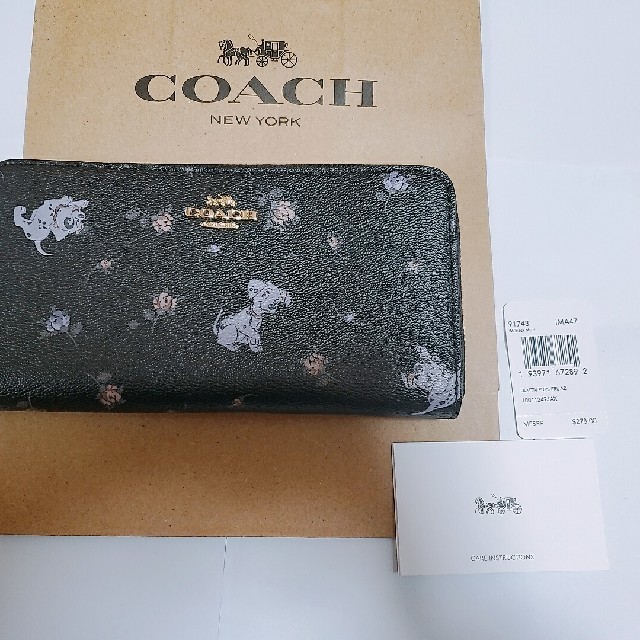 【ディズニーコラボ 限定】101匹わんちゃん COACH 長財布  ブラック★コーチ100匹のわんちゃん