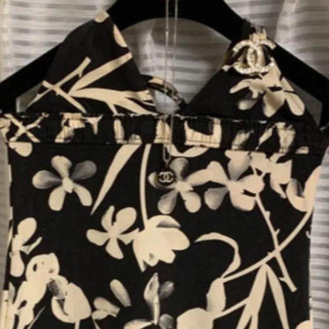期間限定送料無料】 CHANEL CHANELカメリア白花x白ココマーク36紐調整
