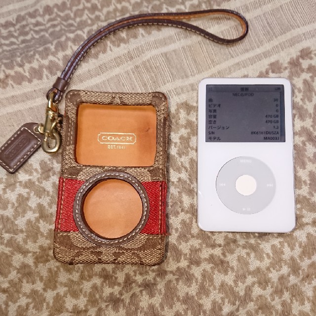 iPodclassic  COACHケース付き スマホ/家電/カメラのオーディオ機器(ポータブルプレーヤー)の商品写真