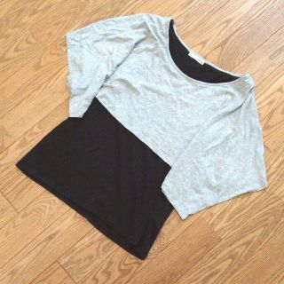 マウジー(moussy)のマウジー　半袖　Tシャツ　トップス　ビック　ワイド　重ね着風(Tシャツ(半袖/袖なし))