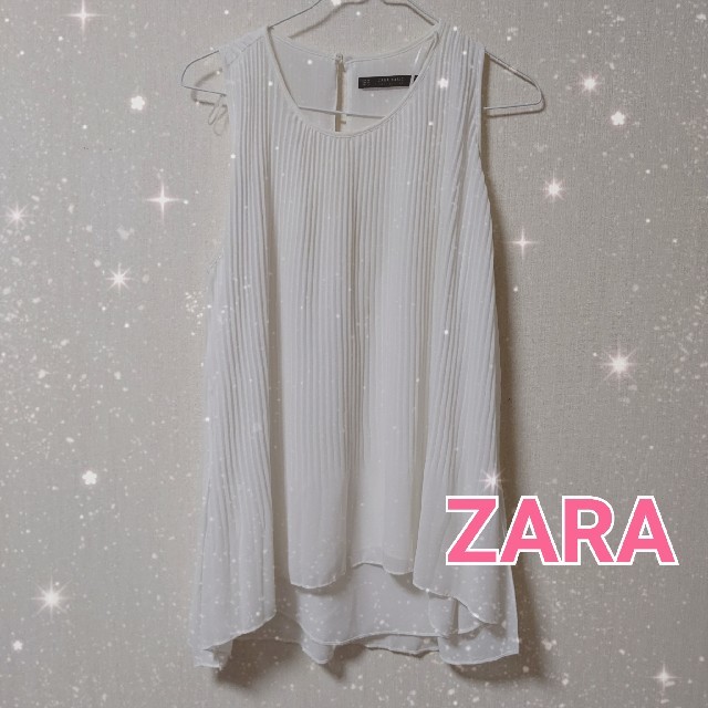 ZARA(ザラ)の☆ZARA BASIC プリーツフレア ノースリーブチュニック☆ レディースのトップス(カットソー(半袖/袖なし))の商品写真