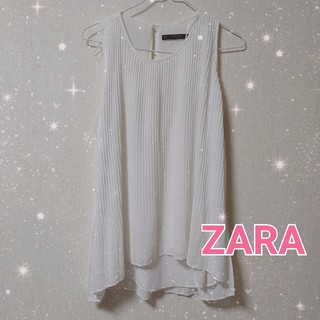 ザラ(ZARA)の☆ZARA BASIC プリーツフレア ノースリーブチュニック☆(カットソー(半袖/袖なし))