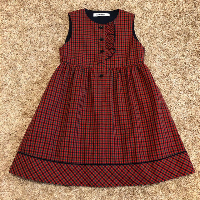 familiar(ファミリア)の♪お上品♪ ファミリア 定番チェック ワンピース 110 キッズ/ベビー/マタニティのキッズ服女の子用(90cm~)(ワンピース)の商品写真