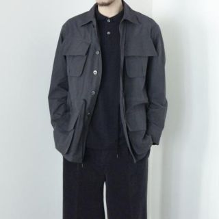 コモリ(COMOLI)のAURALEE WASHED FINX FATIGUE JACKET グレー(ミリタリージャケット)