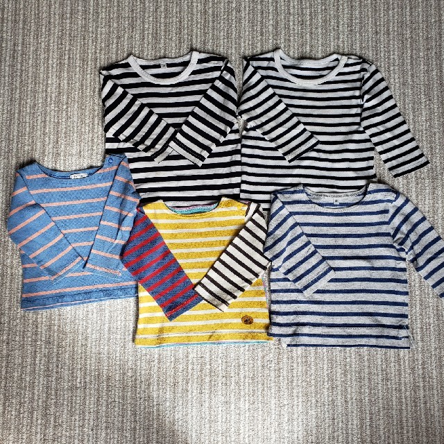 MARKEY'S(マーキーズ)のbaby☆ボーダーカットソー　5点セット キッズ/ベビー/マタニティのベビー服(~85cm)(シャツ/カットソー)の商品写真