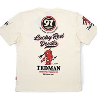 テッドマン(TEDMAN)のﾃｯﾄﾞﾏﾝ/Tｼｬﾂ/白/tdss-509/ｶﾐﾅﾘﾓｰﾀｰｽ(Tシャツ/カットソー(半袖/袖なし))