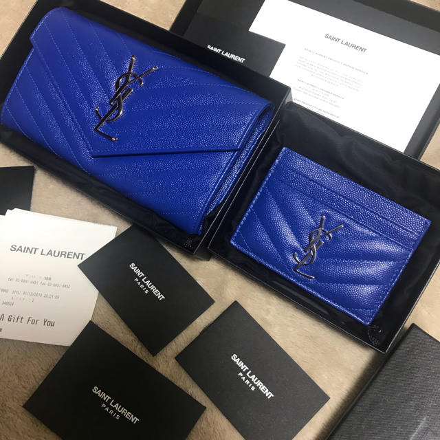 華麗 YSL - Laurent Saint 長財布 2点セット正規店購入 パスケース