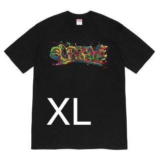 シュプリーム(Supreme)のsupreme paint logo tee 黒XL(Tシャツ/カットソー(半袖/袖なし))