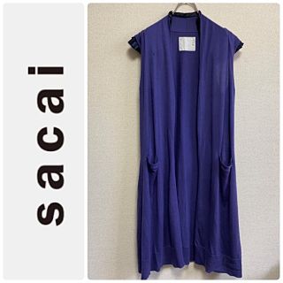 サカイ(sacai)の一点物　sacai(サカイ)  レース　スリーブ　cashmere カーディガン(カーディガン)