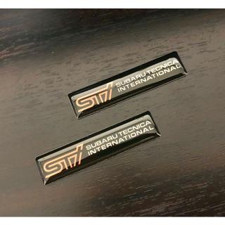 『 スバル　STi 』 アルミ + 樹脂 エンブレム ステッカー 2個入り(車外アクセサリ)