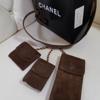 シャネル(CHANEL)のK様ご専用★CHANEL★ポーチ3個付きベルト茶(ウエストポーチ)