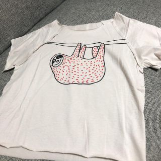 コドモビームス(こどもビームス)のお値下げ！新品  切りっぱなしナマケモノTシャツ 男女 110 ライトグレー(Tシャツ/カットソー)