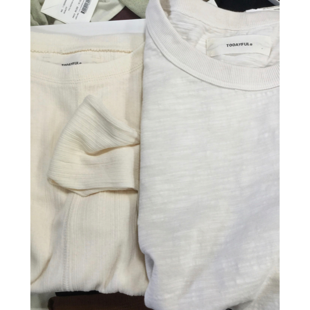 todayful Slub Cotton Long T-Shirts エクリュ