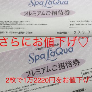 東京ドーム　スパ　ラクーア全て込み　チケット　2枚　ペア　朝までゆっくり滞在　(その他)