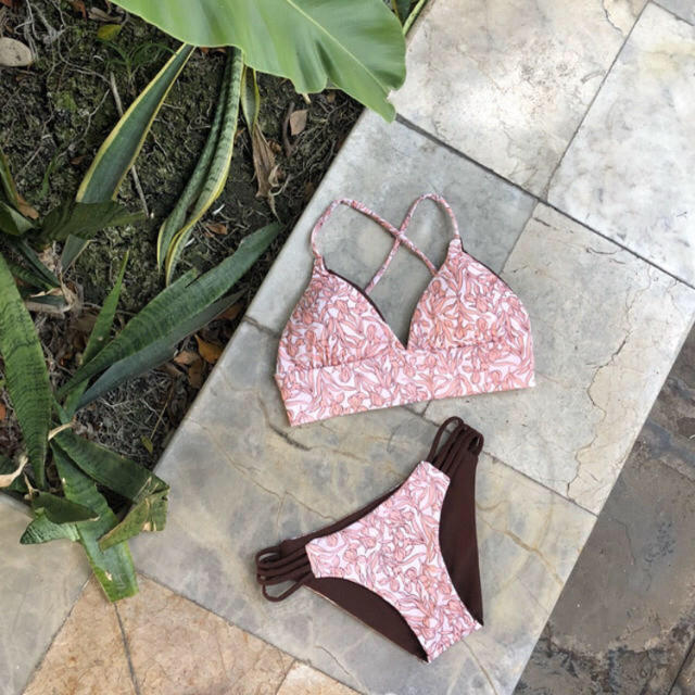 新品 Pink Leaf Bikini ????