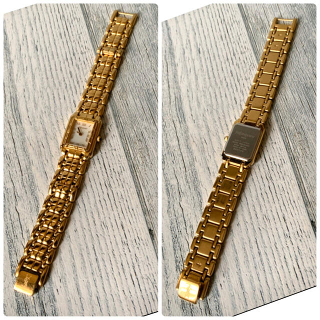 Saint Laurent(サンローラン)の【美品】Yves Saint Laurent 腕時計 スクエア シェル ゴールド レディースのファッション小物(腕時計)の商品写真