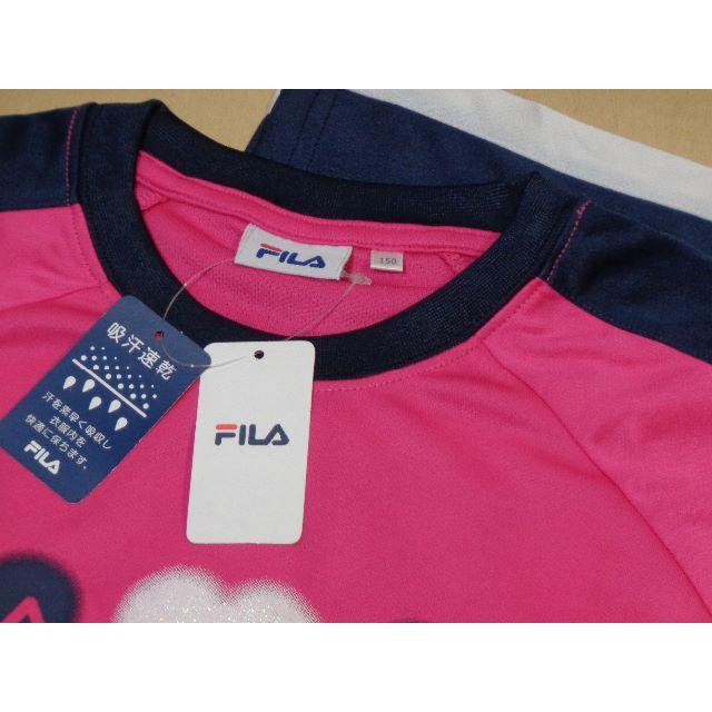 FILA(フィラ)の＜№6631＞(150cm)★FILA★半袖Ｔシャツ☆桃・紺☆ キッズ/ベビー/マタニティのキッズ服女の子用(90cm~)(Tシャツ/カットソー)の商品写真