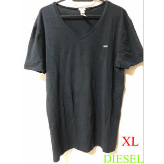 ディーゼル(DIESEL)のDIESEL Vネック ワンポイント Tシャツ ブラック 大きいサイズ メンズ (Tシャツ/カットソー(半袖/袖なし))