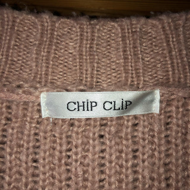 CHIP CLIP くすみピンク　カーディガン レディースのトップス(カーディガン)の商品写真