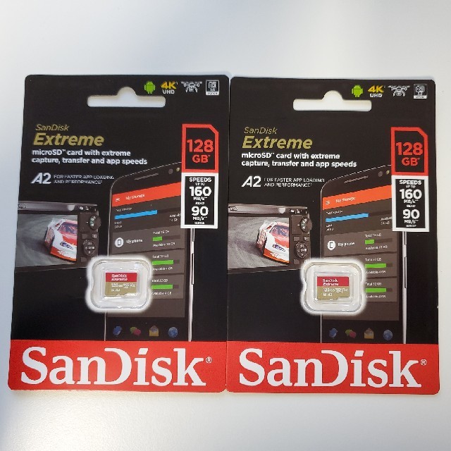 SanDisk Extreme microSDカード 128GB 2個セット