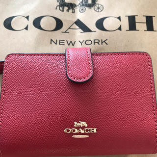 コーチ(COACH)の☆☆☆COACH コーチ 二つ折り新品財布※レッド(財布)