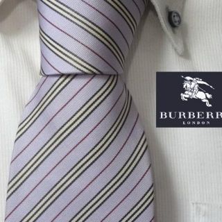 バーバリー(BURBERRY)の美品★バーバリーロンドン【正統派ストライプ】高級ネクタイ★イタリア製★(ネクタイ)