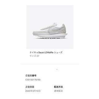 サカイ(sacai)のSacai × Nike LD Waffle White  27(スニーカー)
