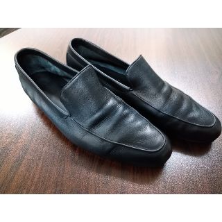 ジョンロブ(JOHN LOBB)の美品 ジョンロブ レザー ローファー ブラック 黒 イタリア製 7 1/2 袋付(ドレス/ビジネス)