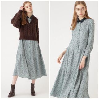 ジルスチュアート(JILLSTUART)のジルスチュアート襟付き花柄ロングワンピース新品　お値下げ対応します(ロングワンピース/マキシワンピース)