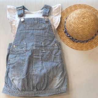 ベビーギャップ(babyGAP)の美品☆ babyGAP ヒッコリーデニムサロペット/ジャンパースカート(スカート)