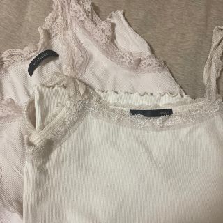 ダブルクローゼット(w closet)の【古着】w closet Heather インナーキャミソール二枚セット(キャミソール)