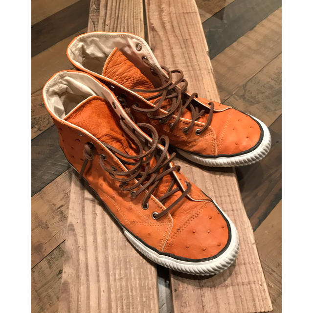 maccheronian(マカロニアン)のマカロニアン　オーストリッチ　スニーカー　ブラウン　27cm メンズの靴/シューズ(スニーカー)の商品写真
