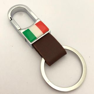 イタリア 国旗 キーリング キーホルダー アルファロメオ ALFAROMEO(車外アクセサリ)